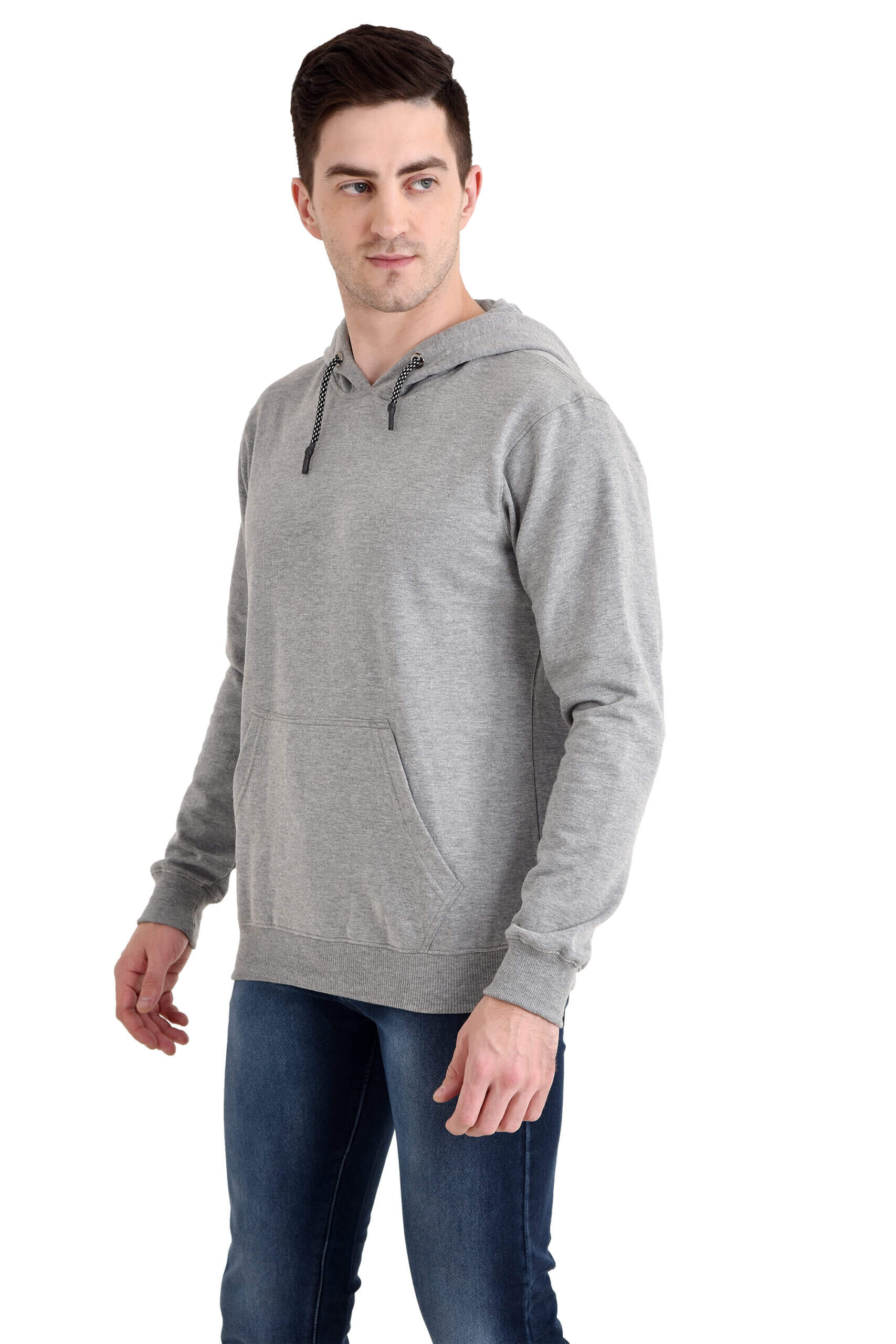 Men Basic Hoody GREY MELANGE - Image 5