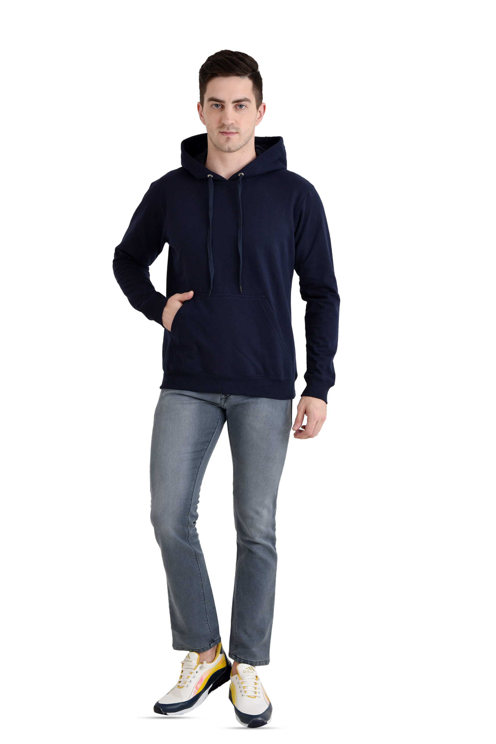 Men Basic Hoody NAVY BLUE - Image 8