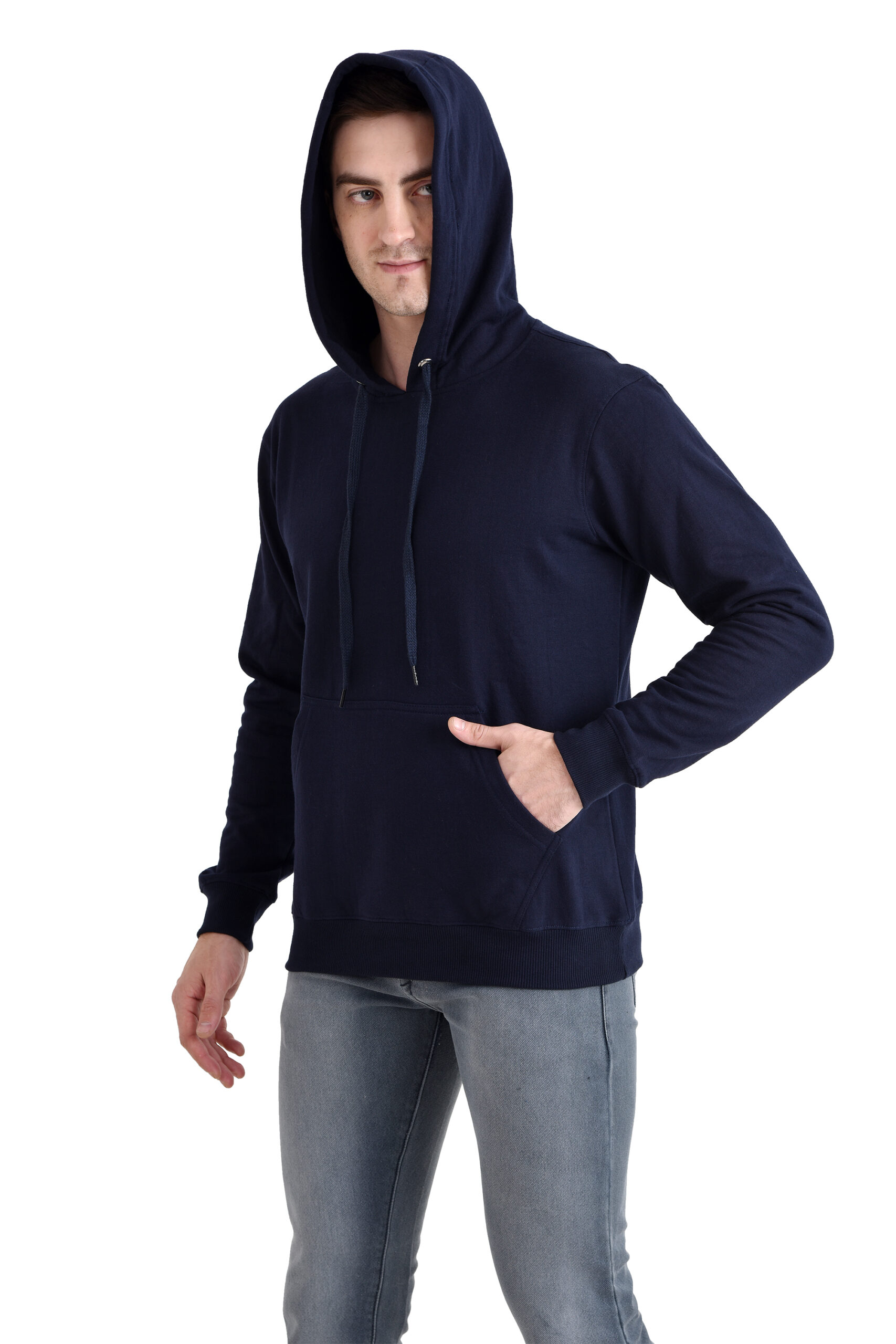 Men Basic Hoody NAVY BLUE - Image 2
