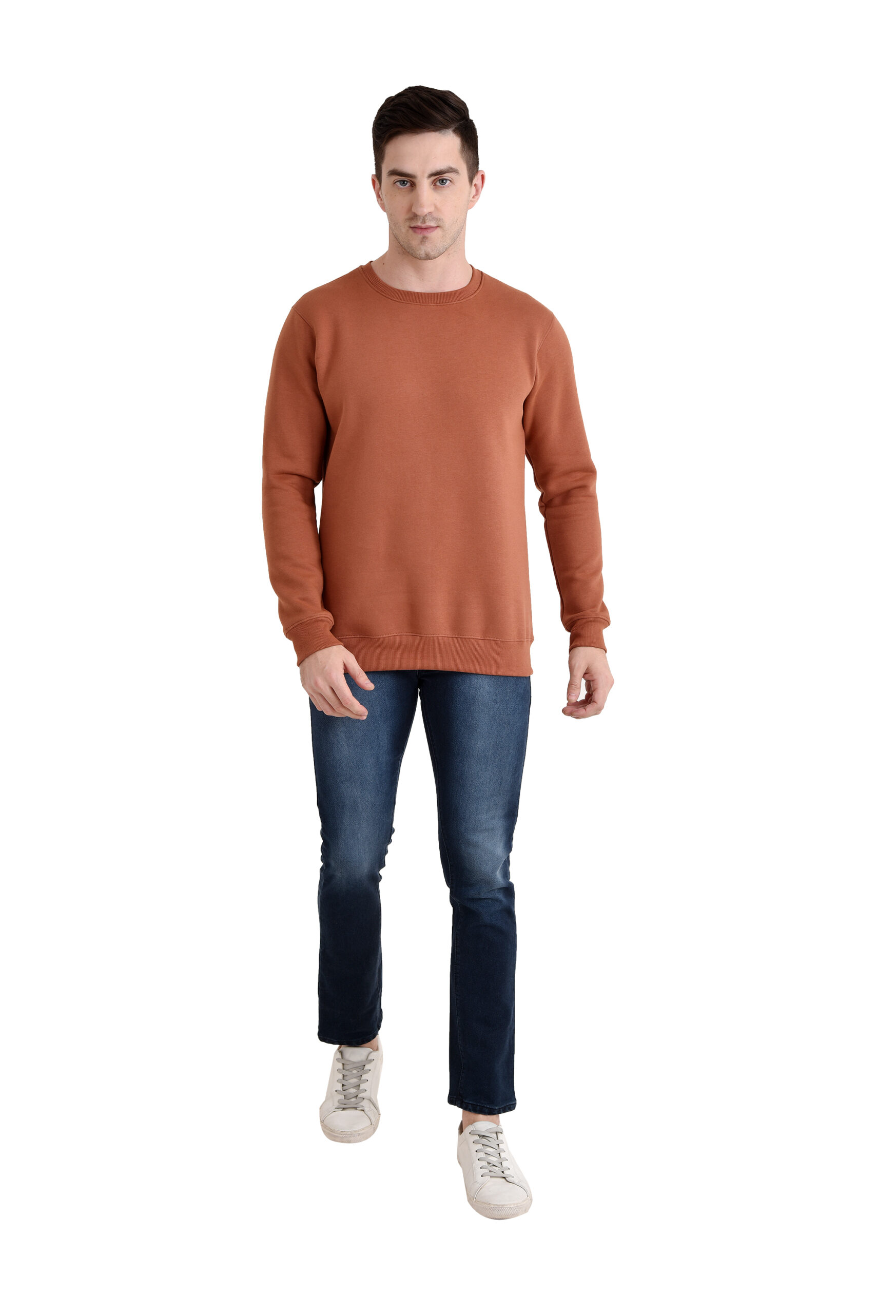 Men Round Neck Classic Sweatshirt Copper - Image 2