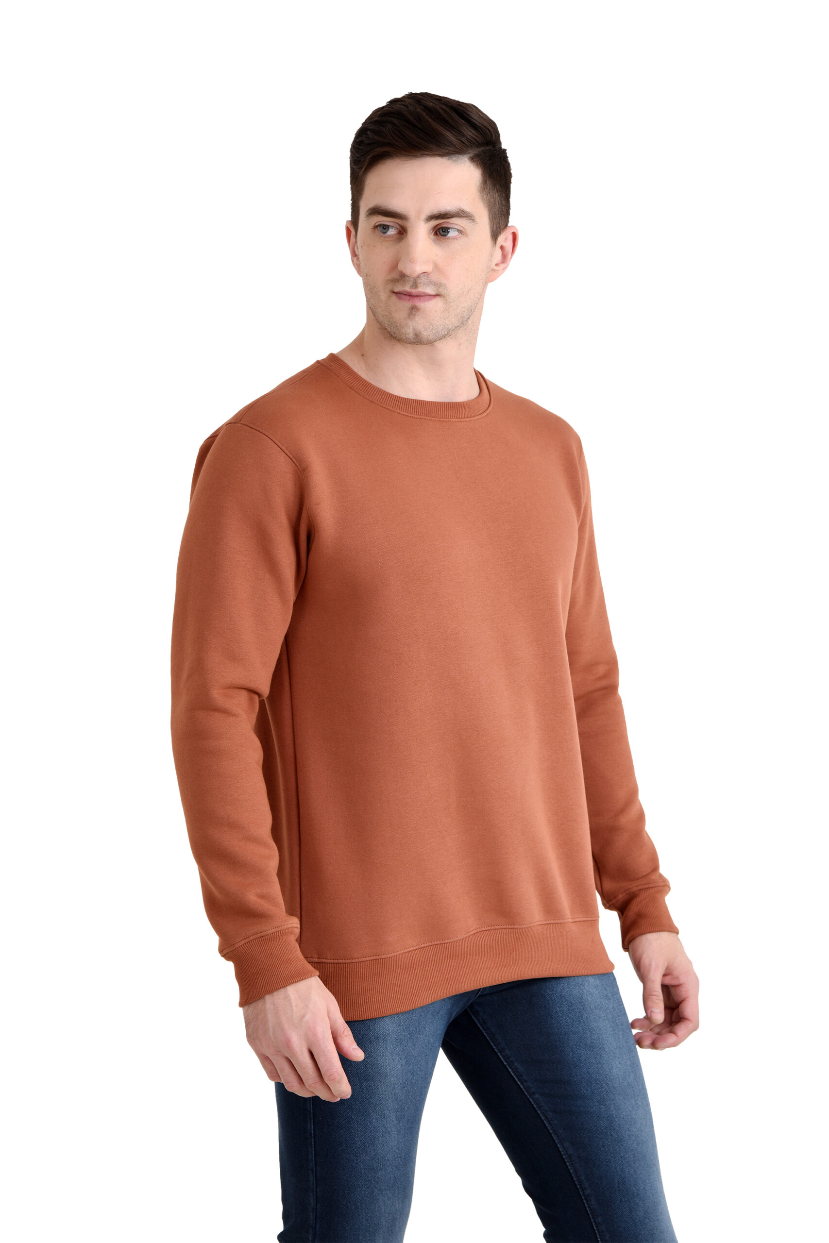 Men Round Neck Classic Sweatshirt Copper - Image 4