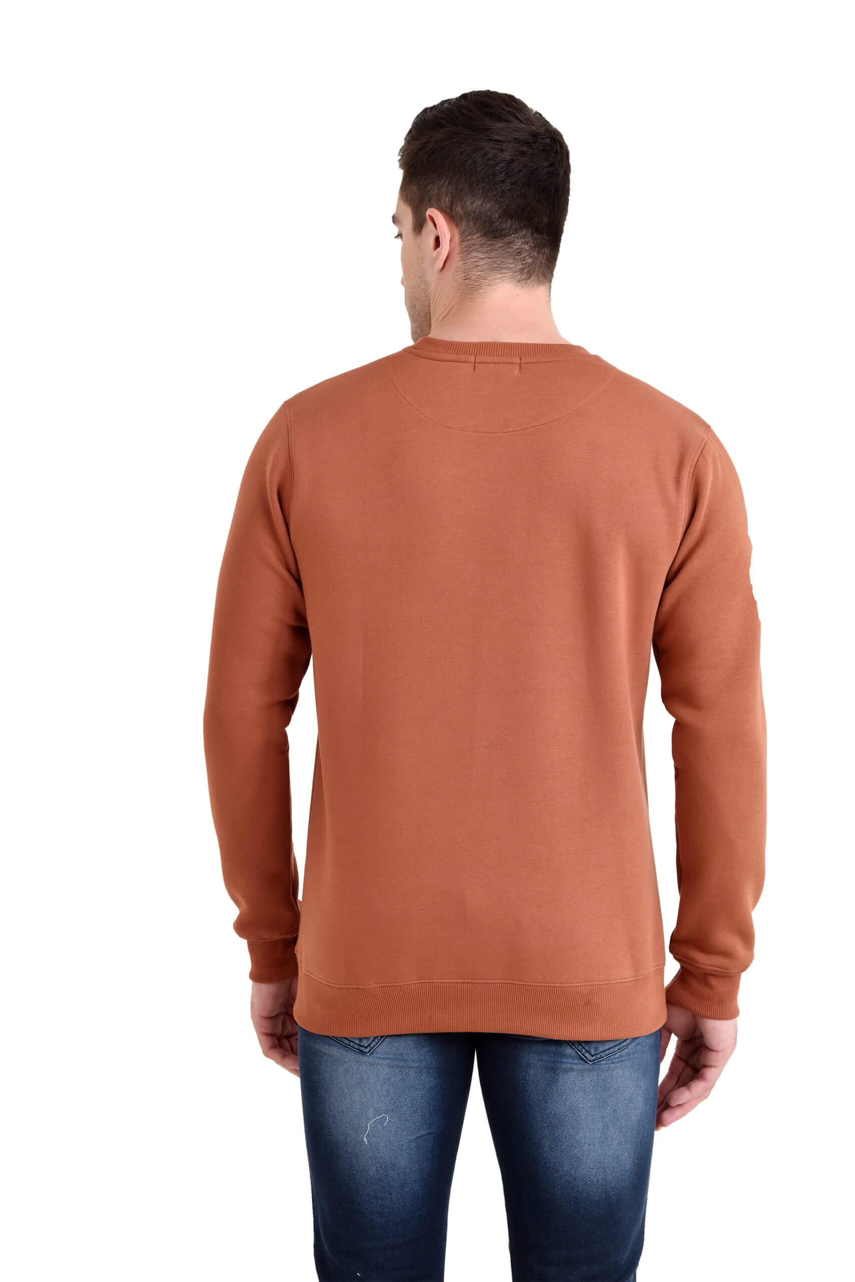 Men Round Neck Classic Sweatshirt Copper - Image 3