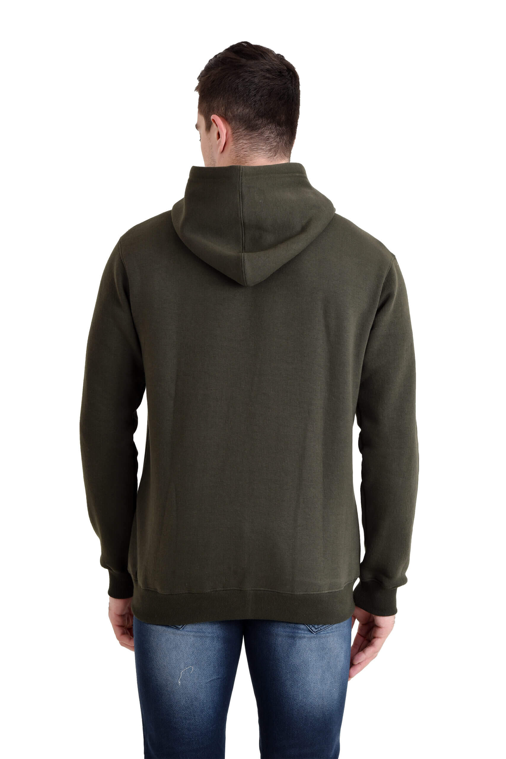 Men Basic Full Zipper Hoody OLIVE - Image 7