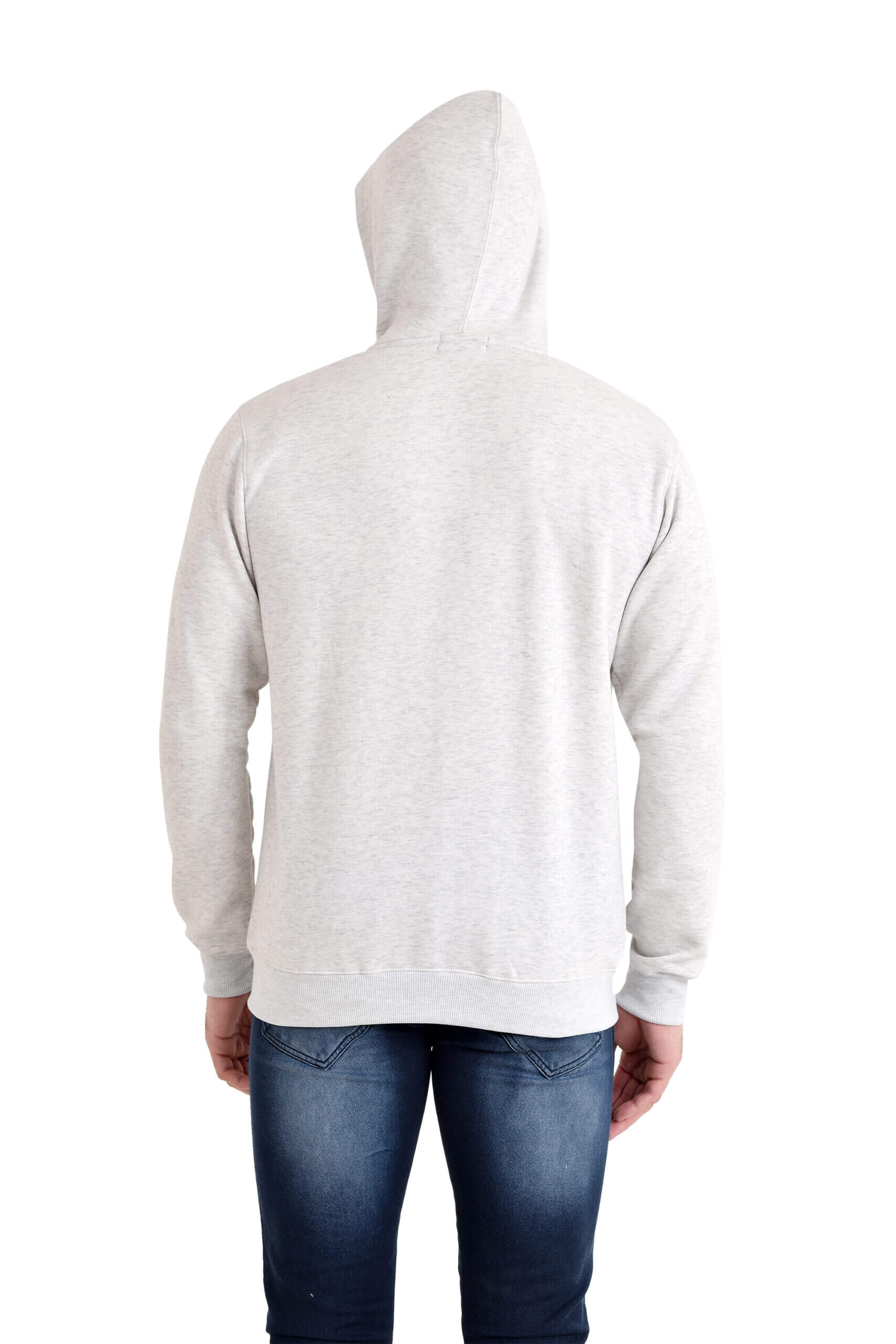 Men Classic Full Zipper Hoody Light GREY MELANGE - Image 6
