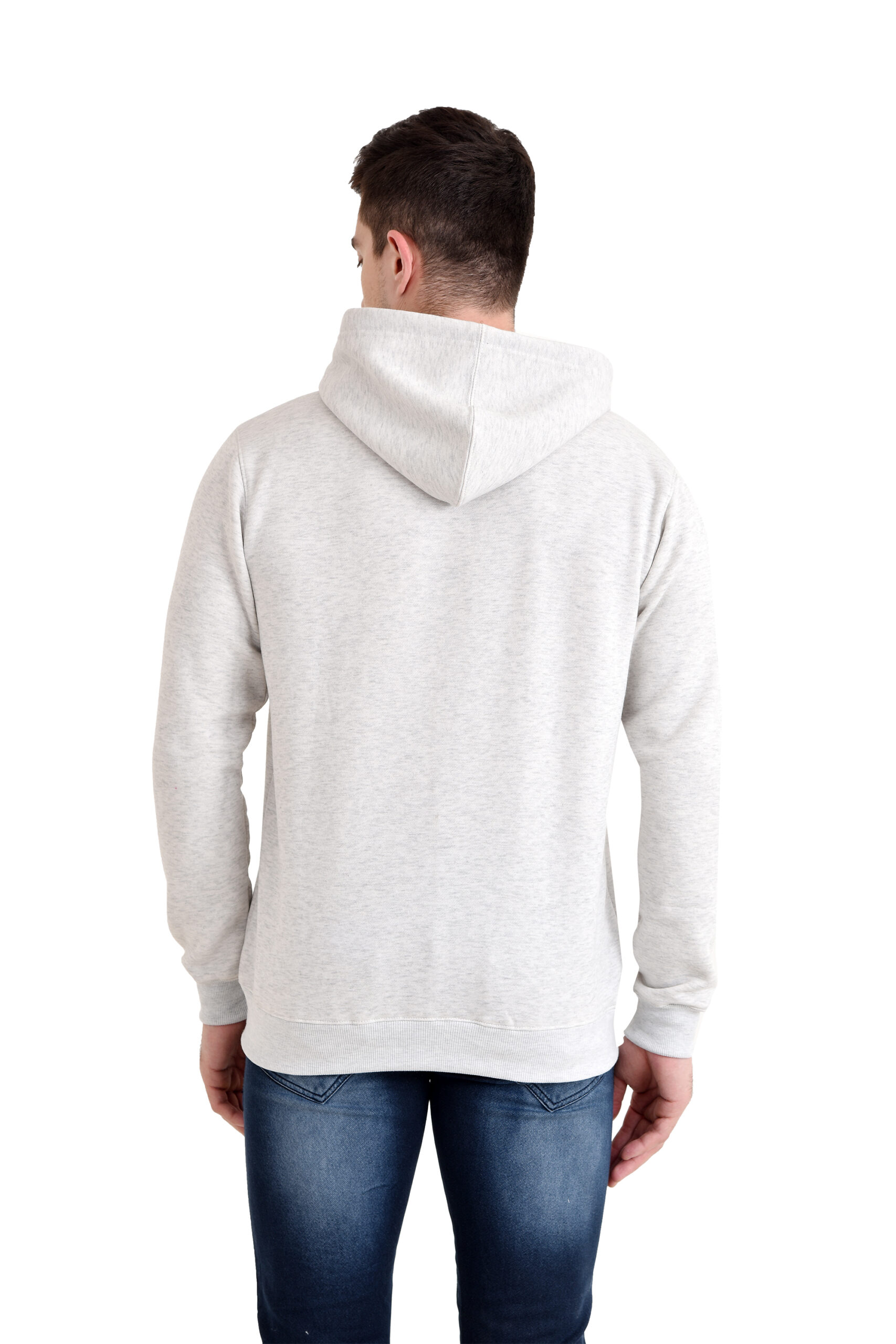 Men Classic Full Zipper Hoody Light GREY MELANGE - Image 5