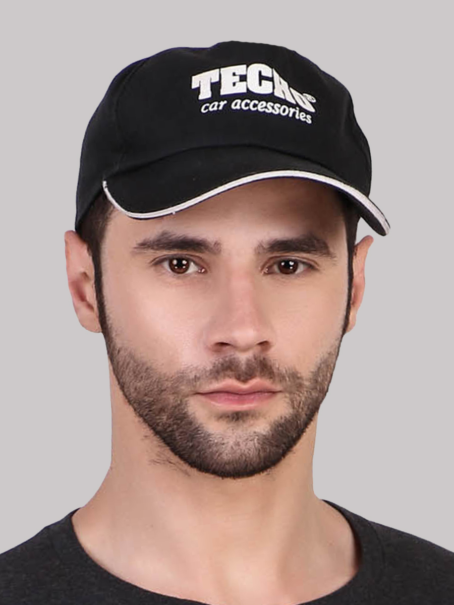 Black Cap with Contrast Sandwich Visor